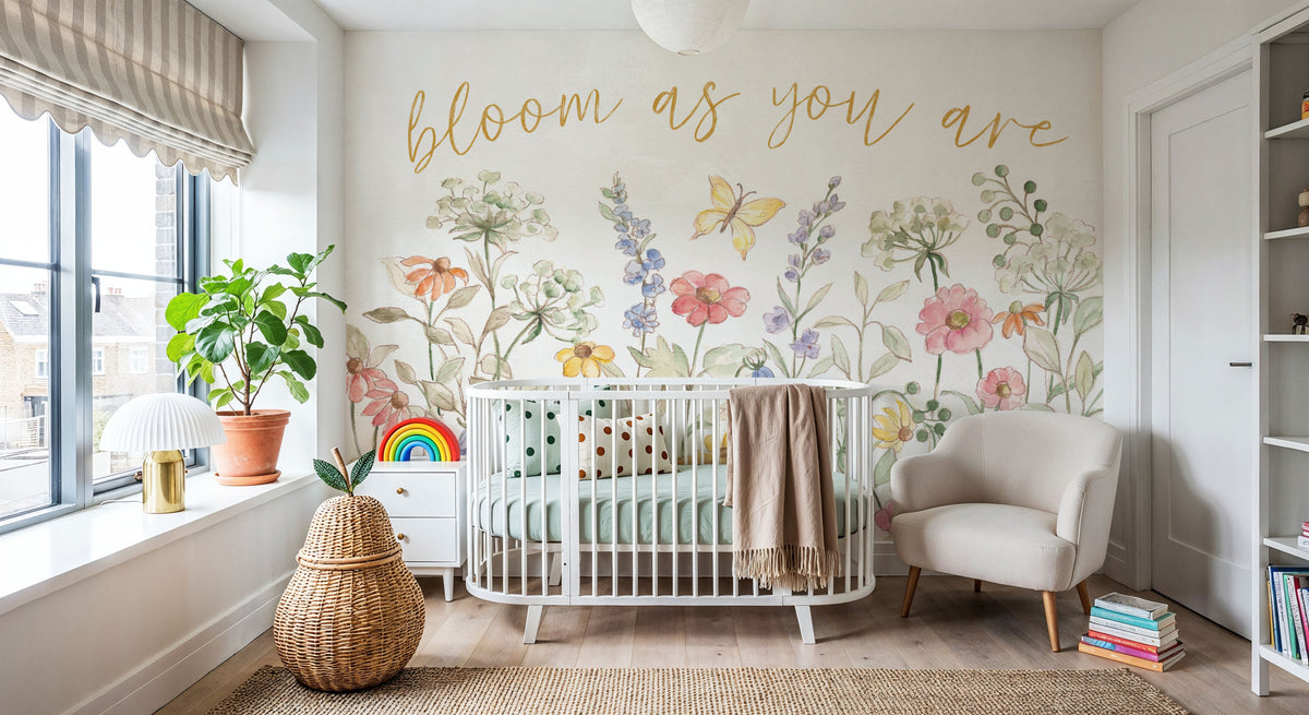 Wild Blooms I Mural Wallpaper - Light Tone - room preview 06