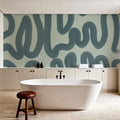 Modern Abstract, Light Teal Mural Wallpaper - room preview 06