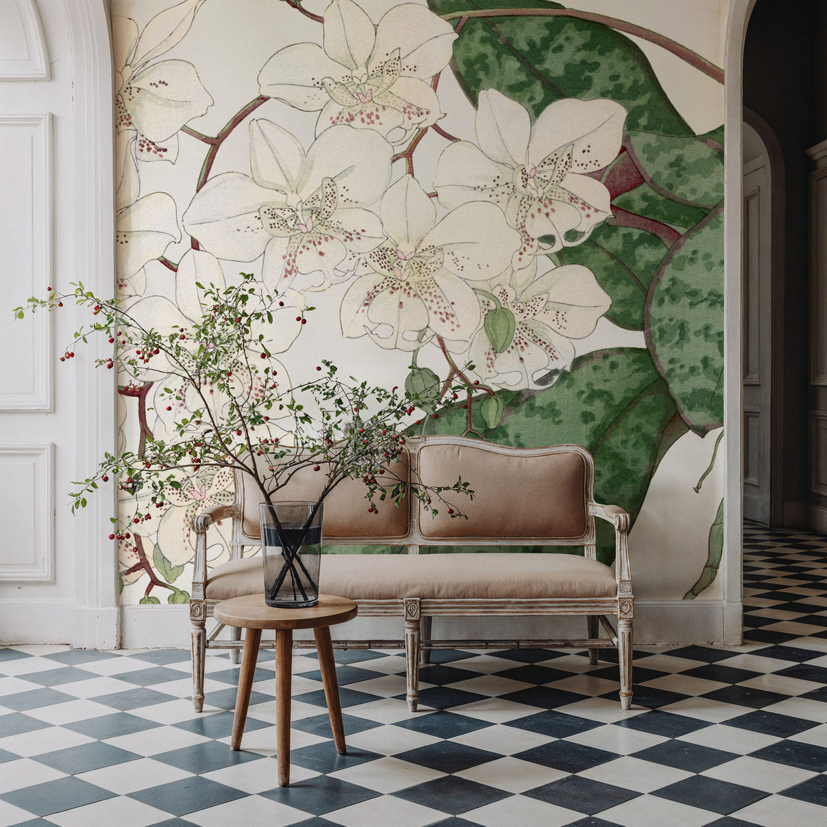 Tanigami Moth Orchid Mural Wallpaper - room preview 06