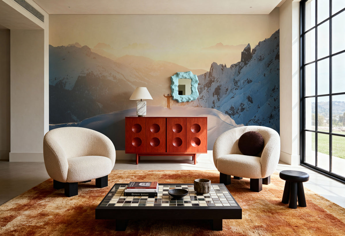 Skiers Rush Mural Wallpaper - room preview 06