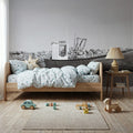 Fishing Boat Rest BW Mural Wallpaper - room preview 06