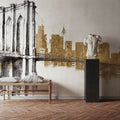 Skyline Crossing Gold Mural Wallpaper - room preview 06