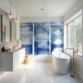Blue Geometric Abstract Mural Wallpaper - room preview 06