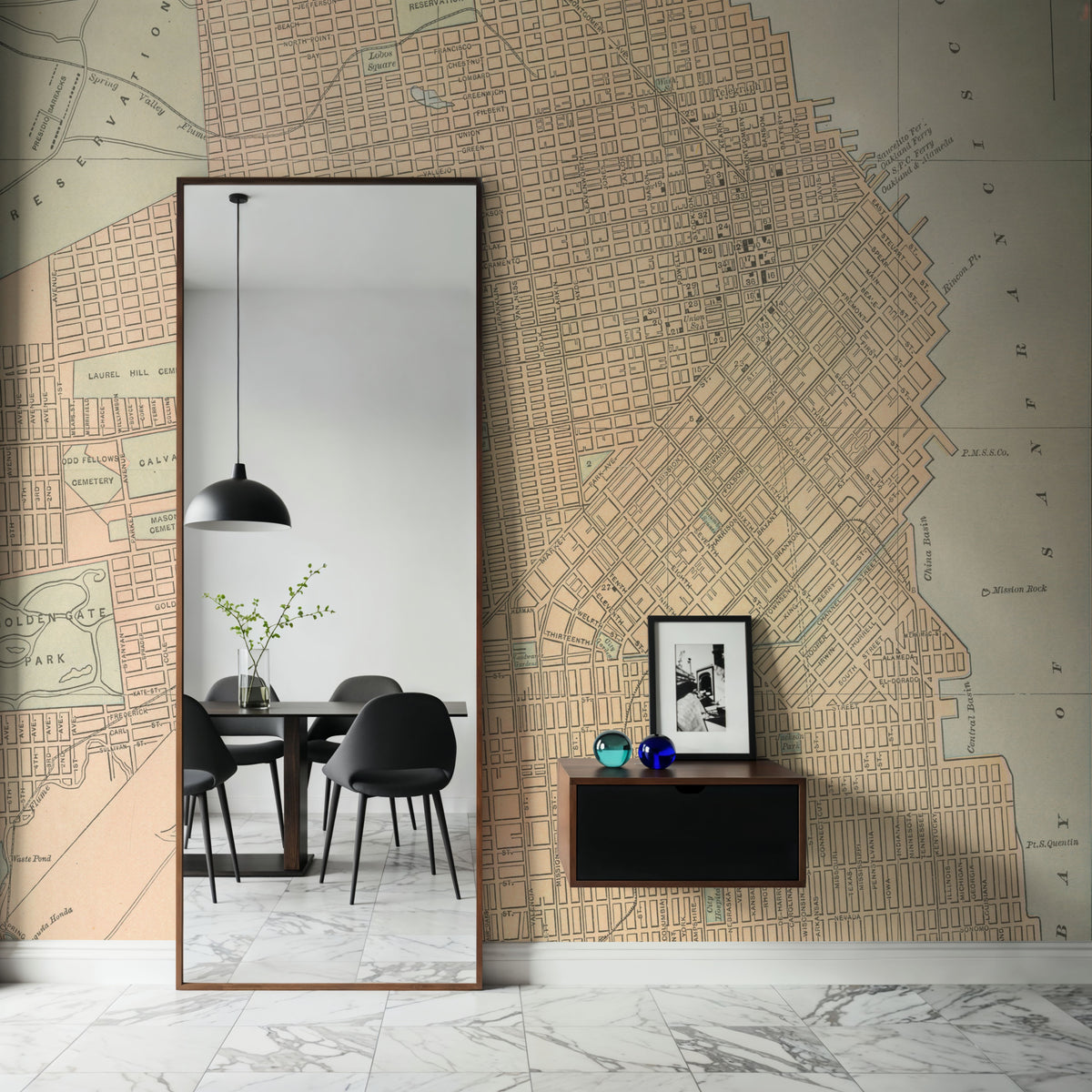 San Francisco Map Mural Wallpaper - room preview 06