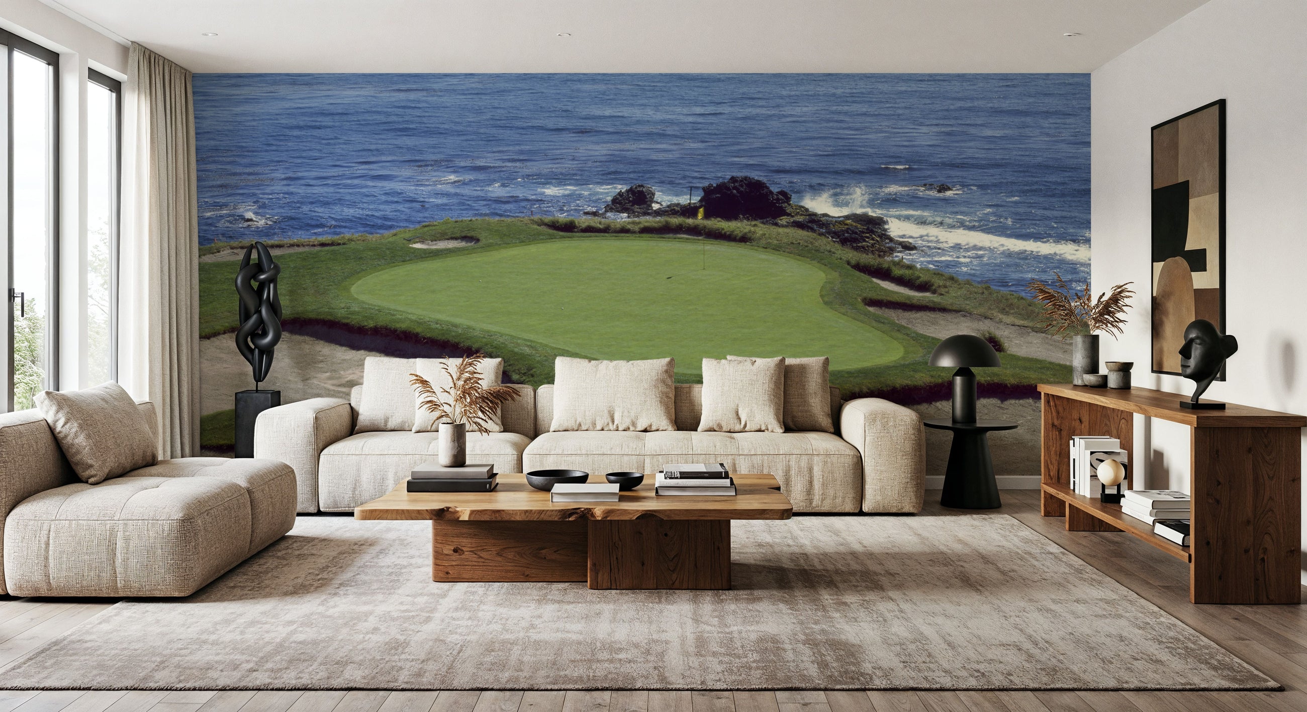 Coastal Green Golfer's Paradise Mural Wallpaper