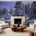 Winter Forest Junction Mural Wallpaper - room preview 06