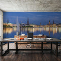 Twilight Reflections Mural Wallpaper - Blue Tone - room preview 06