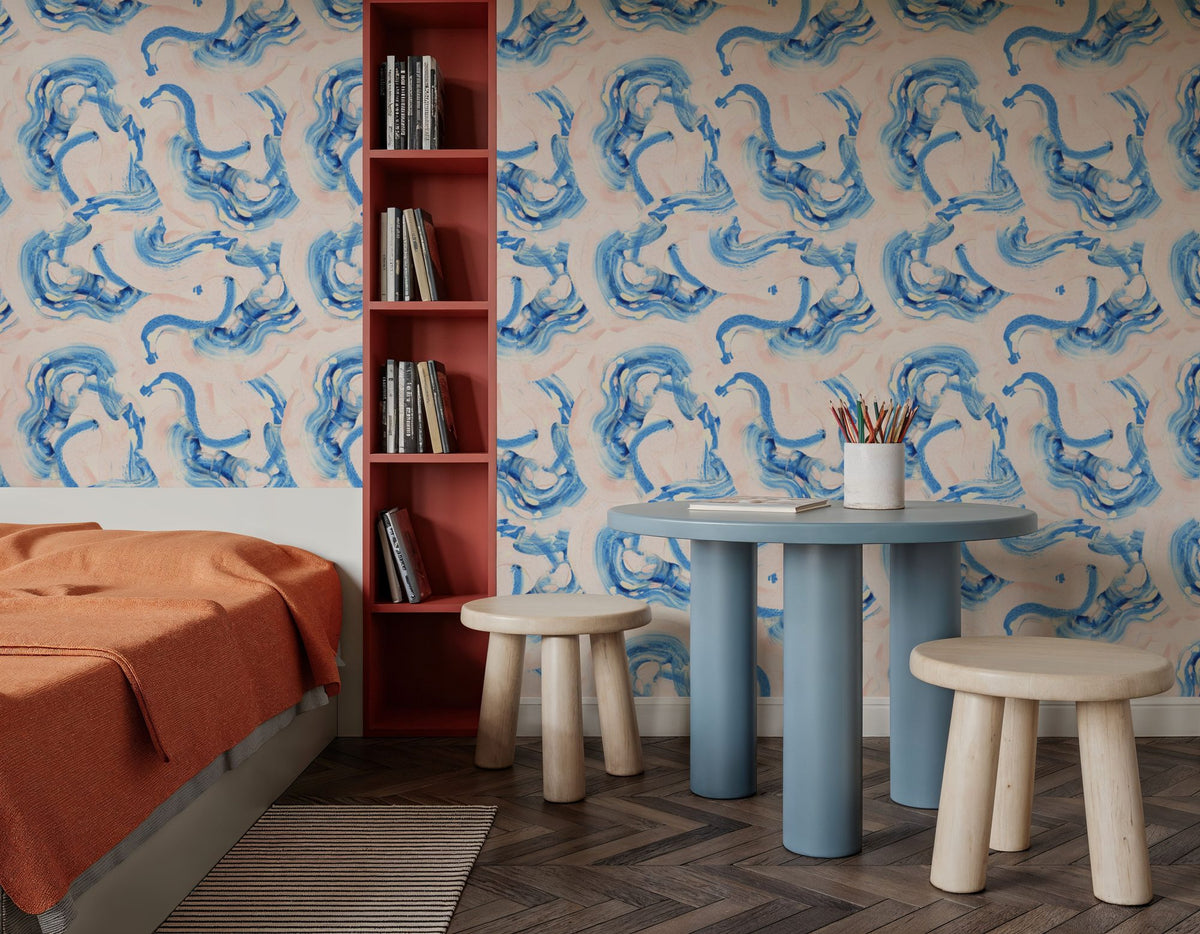 Blue Rainbows Mural Wallpaper - room preview 06