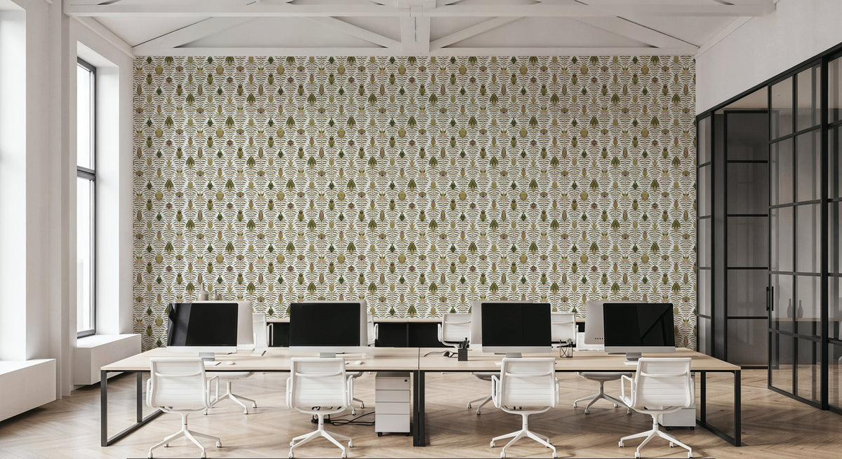 Marble Papers Flowers V.2, Spring Green Mural Wallpaper - room preview 06