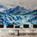 Nordic Waterfall - Watercolor Landscapes Series Mural Wallpaper - room preview 06