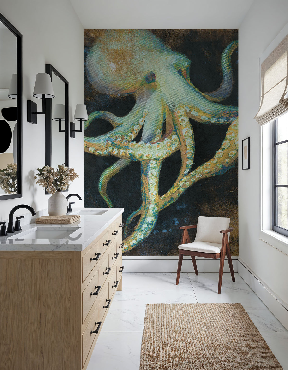 Ocean Octopus Mural Wallpaper - room preview 06