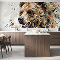 Grizzly Bear - Watercolor Predators Series Mural Wallpaper - room preview 06