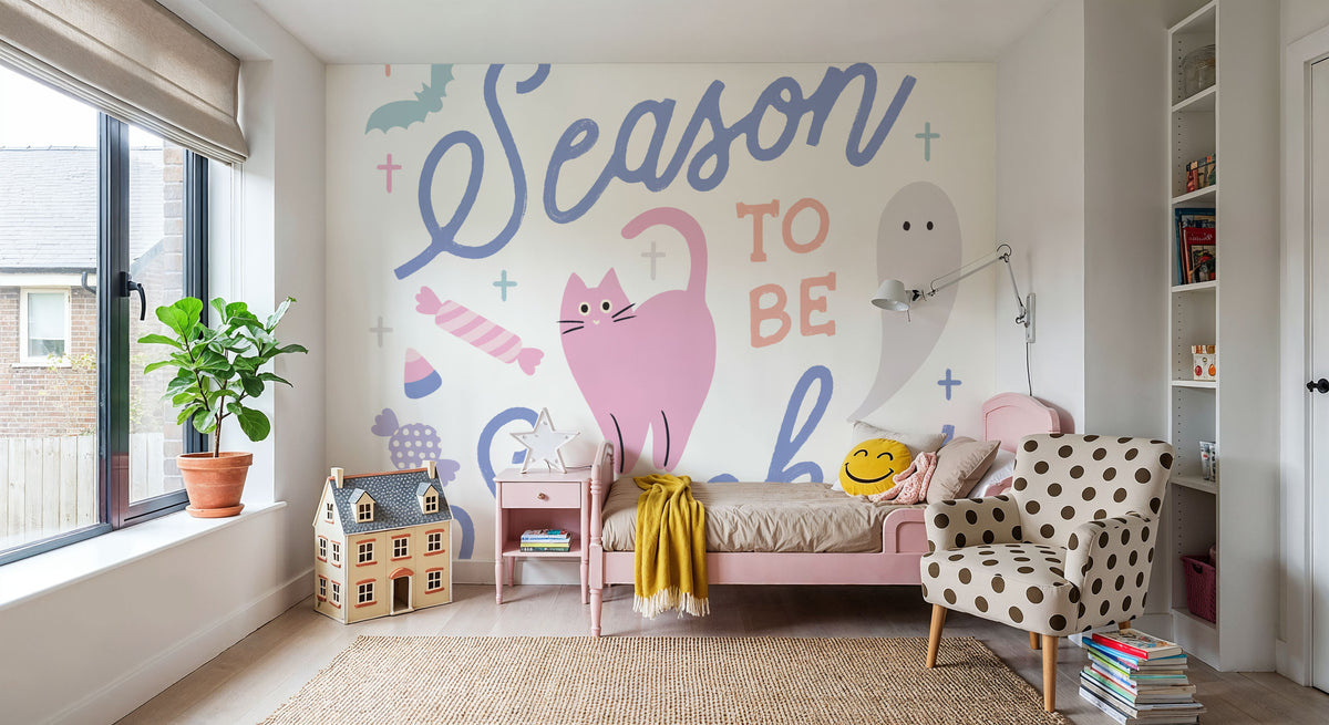 Trick or Treat V Pastel Mural Wallpaper - room preview 06
