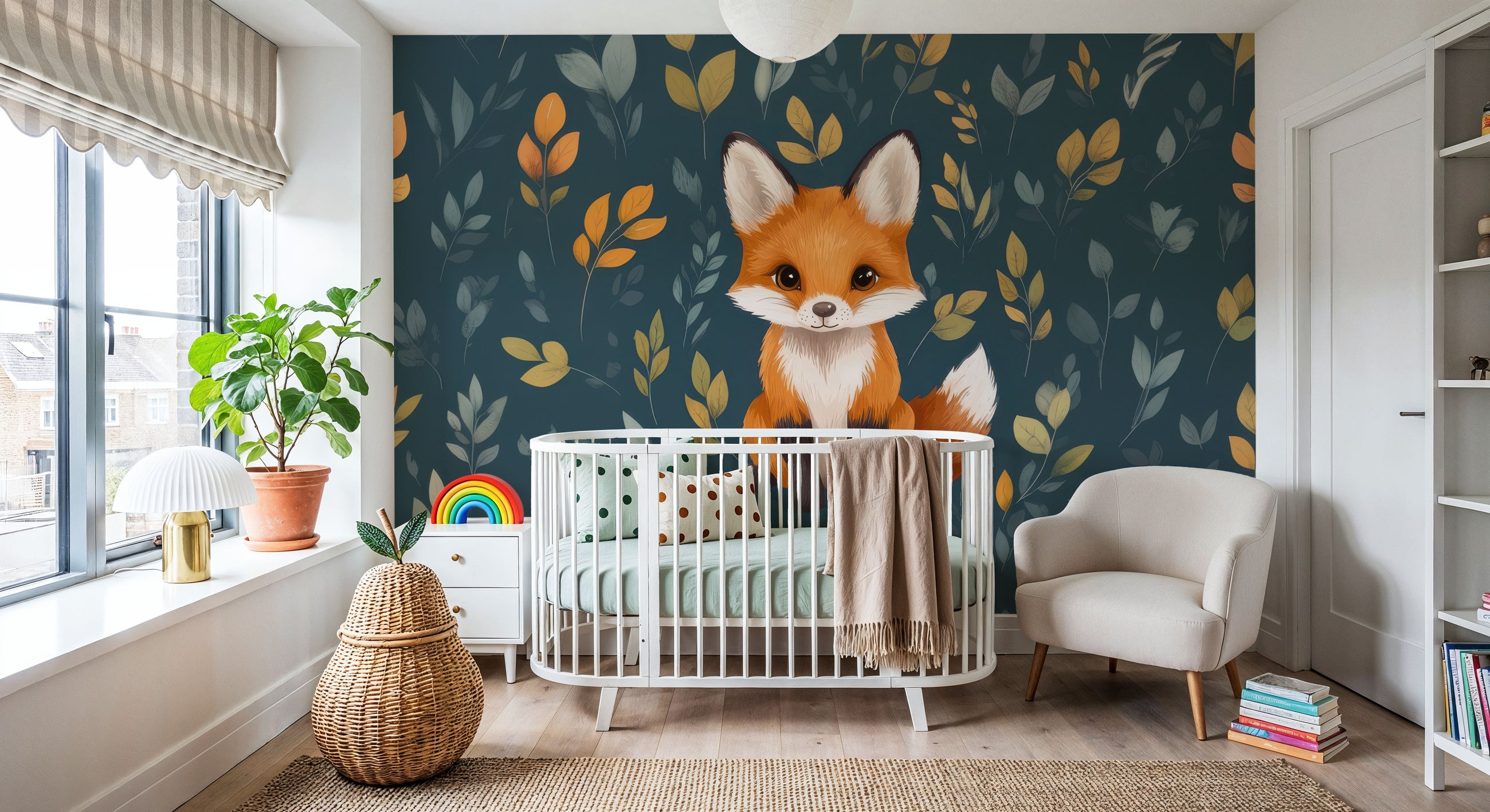 Cute Fox Mural Wallpaper