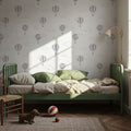 Petite Air Ballons, Lavender Gray Mural Wallpaper - room preview 06