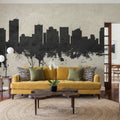 Phoenix Skyline Concrete Mural Wallpaper - room preview 06
