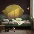 Lemon on Green Mural Wallpaper - room preview 06