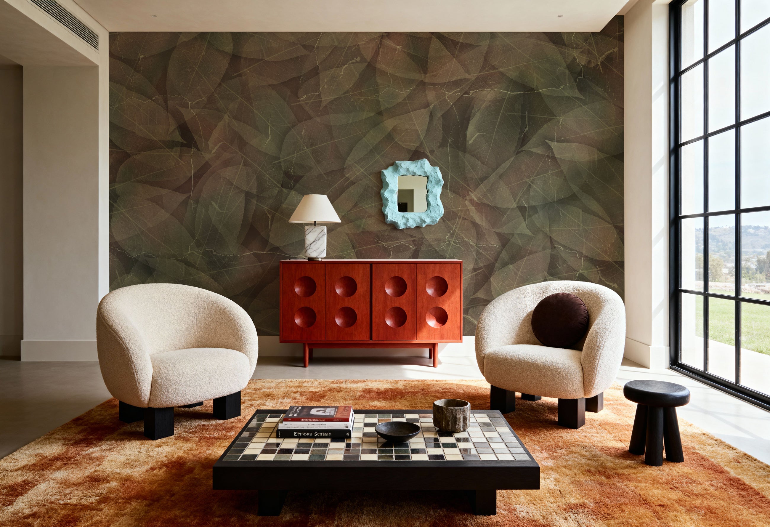 Acid Leaves Mural Wallpaper