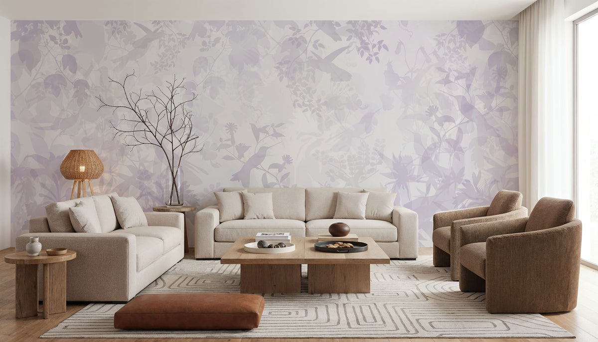 Watermark Birds Mural Wallpaper - Light Tone - room preview 06