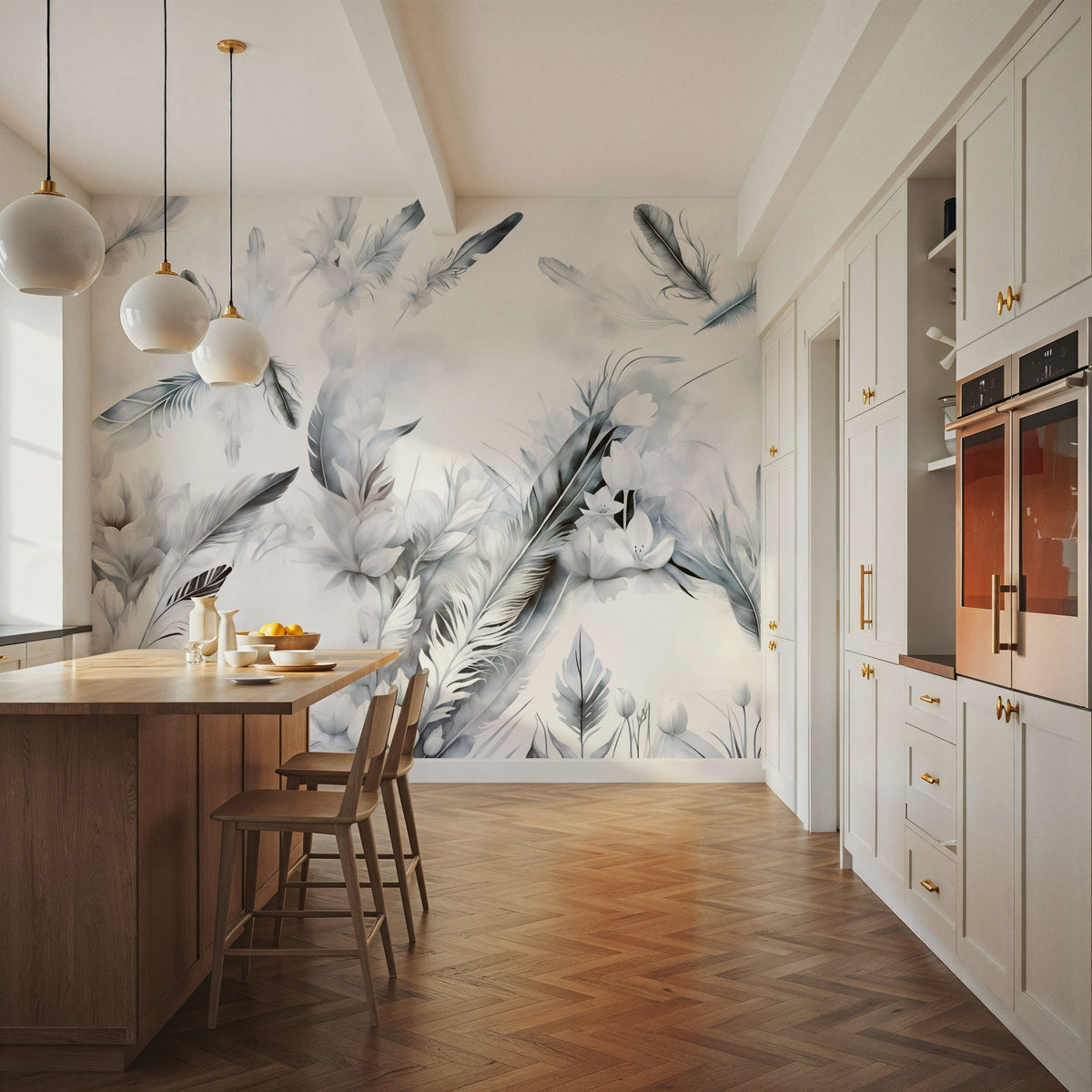 Tender Love Blue Mural Wallpaper - room preview 06