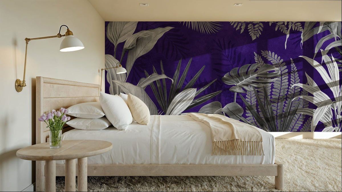 Frosty Leaves Mural Wallpaper - room preview 06