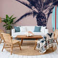 Pink Palms I Mural Wallpaper - room preview 06