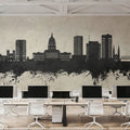 Topeka Wyoming Skyline Concrete Mural Wallpaper - room preview 06