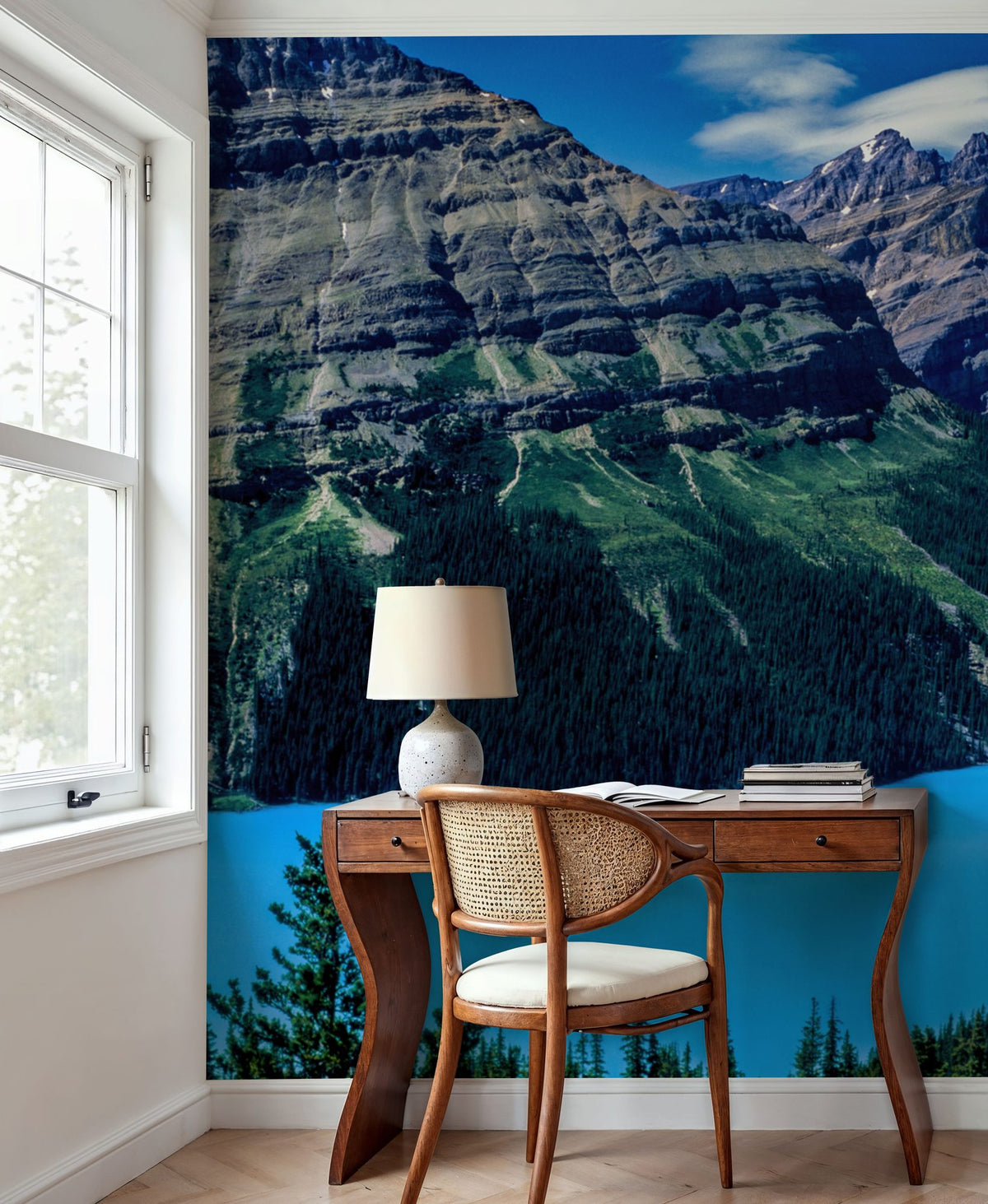 Mountain Turquoise Mural Wallpaper - room preview 06