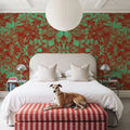 Scandi Flower Ceiling VI Mural Wallpaper - Red Tone - room preview 06
