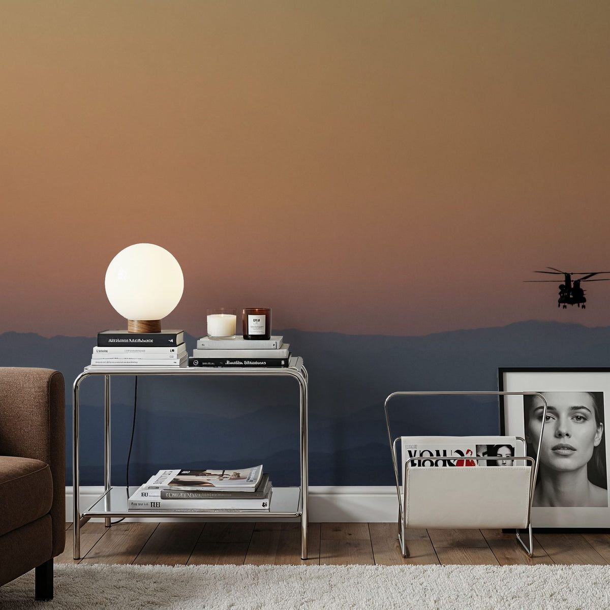 Helicopter Horizon Mural Wallpaper - room preview 06