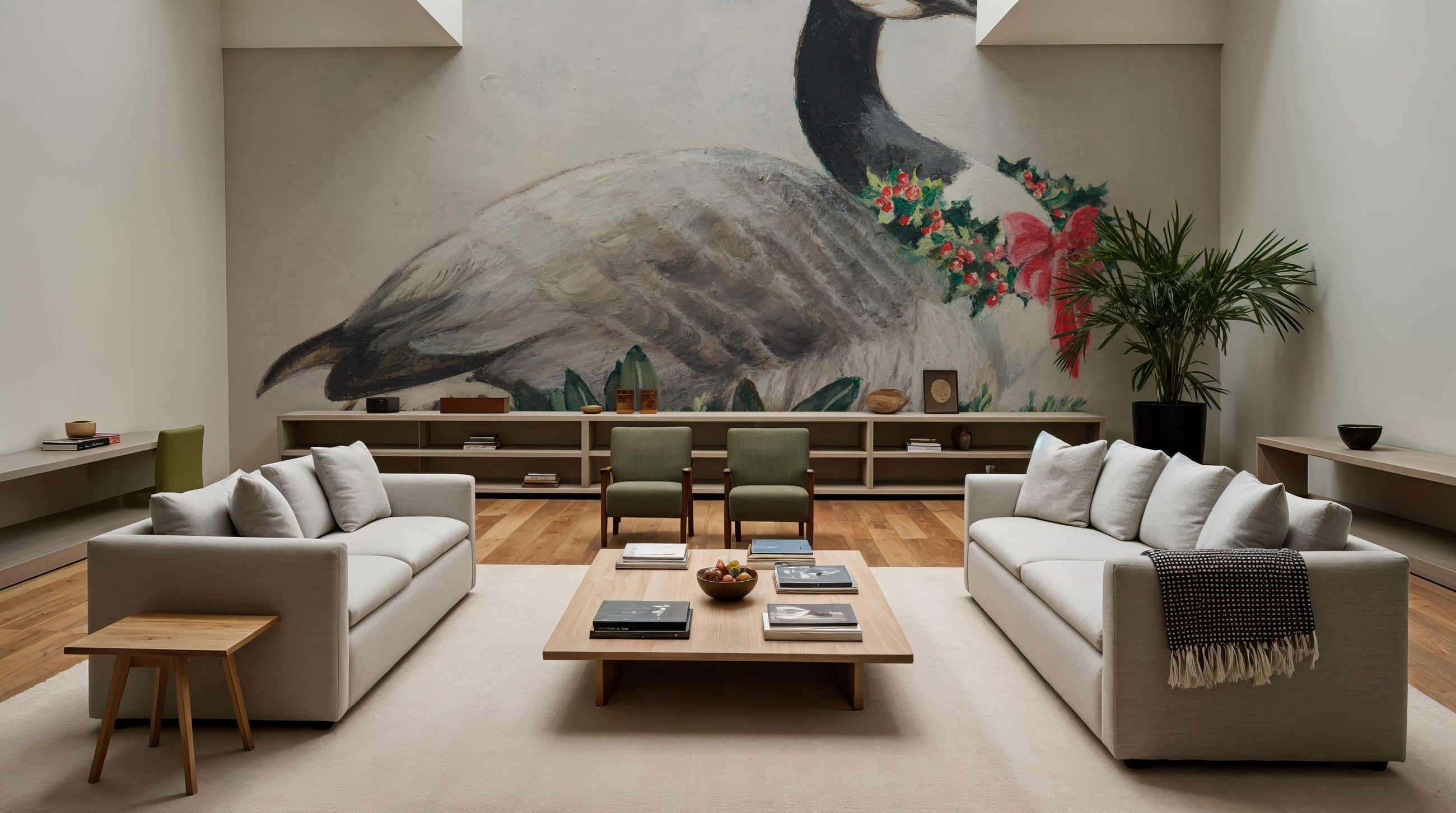 Christmas Goose Mural Wallpaper