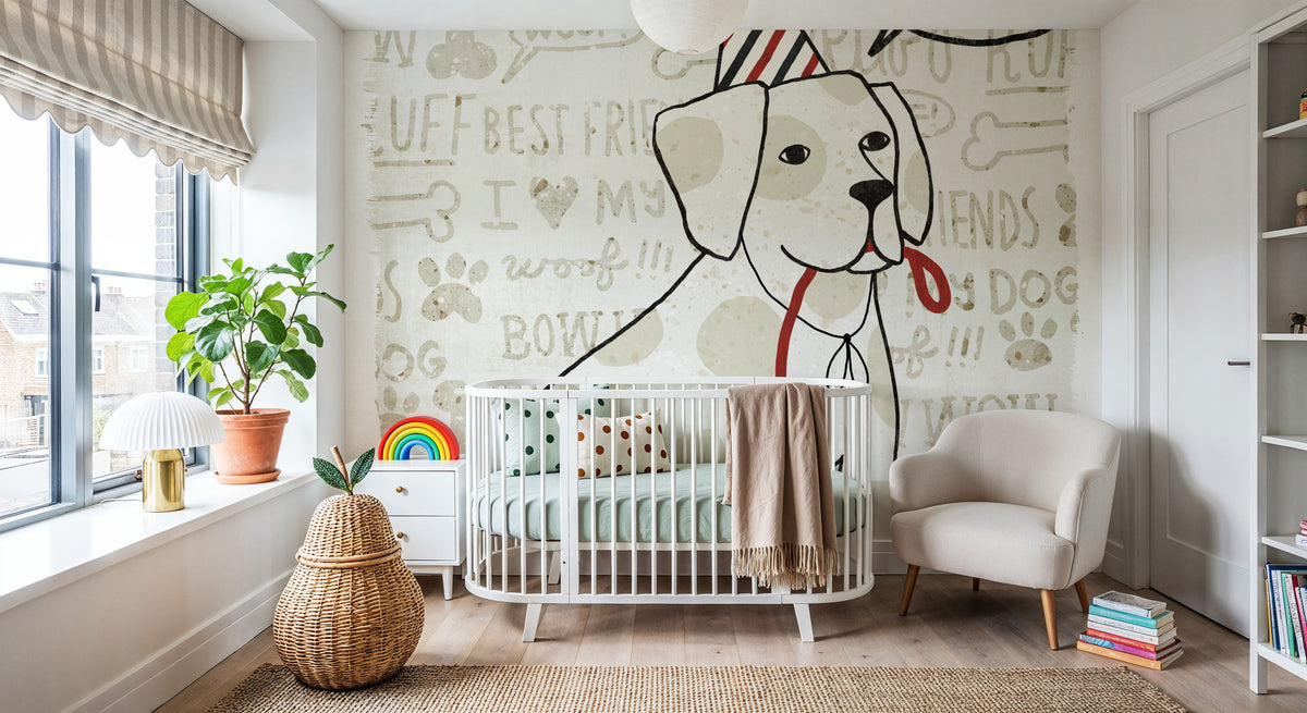 Puppy Love VIII Mural Wallpaper - room preview 06