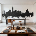 Taipei Taiwan Skyline Black & White Mural Wallpaper - room preview 06