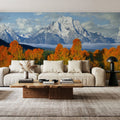 Misty Autumn Peaks Mural Wallpaper - room preview 06