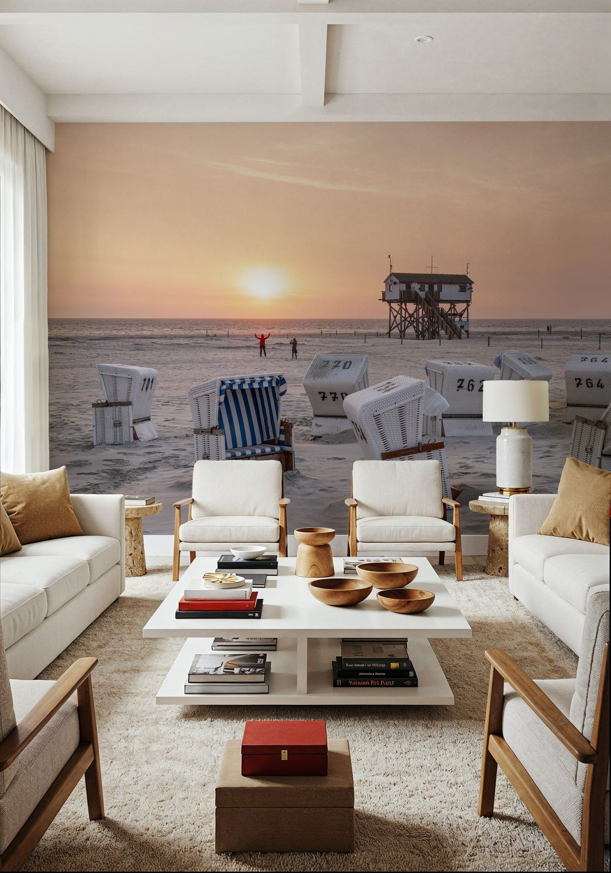 St Peter-Ording Sunrise Mural Wallpaper - room preview 06