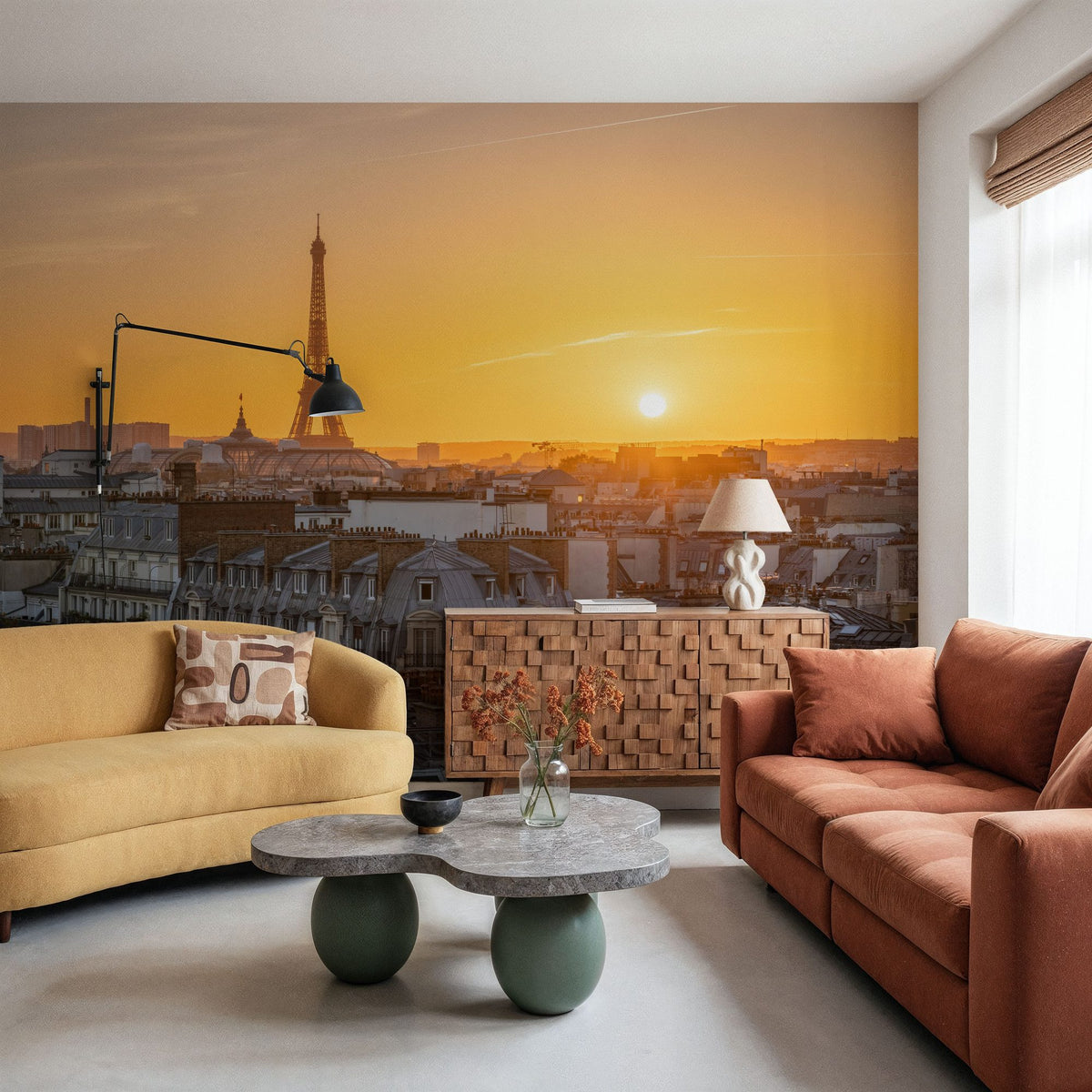 Sunset in Paris Mural Wallpaper - room preview 06