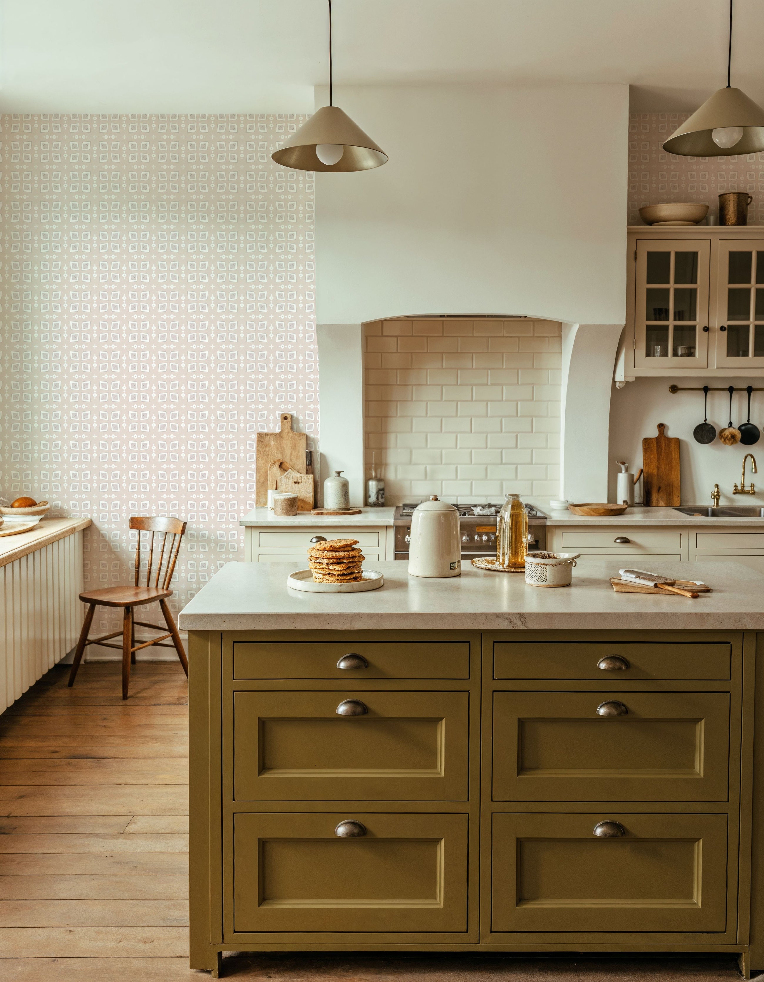 Zelij Cute Squares Mural Wallpaper