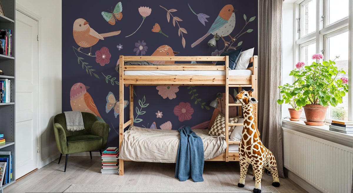 Royal Birds Mural Wallpaper - room preview 06