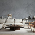 Subtle Plaster Wall, Grey Mural Wallpaper - room preview 06