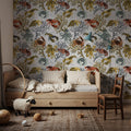Vibrant Coral Reef, Grey Mural Wallpaper - room preview 06