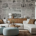 Vintage Newspaper Mural Wallpaper - room preview 06