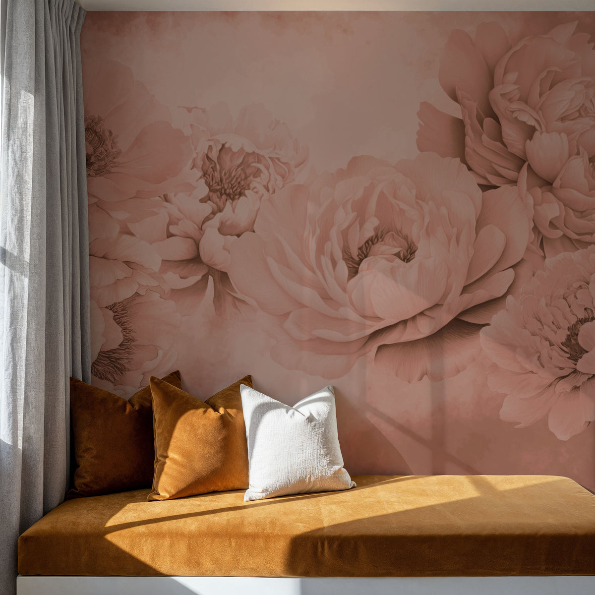 Transcendent Peony, Rose Mural Wallpaper - room preview 06