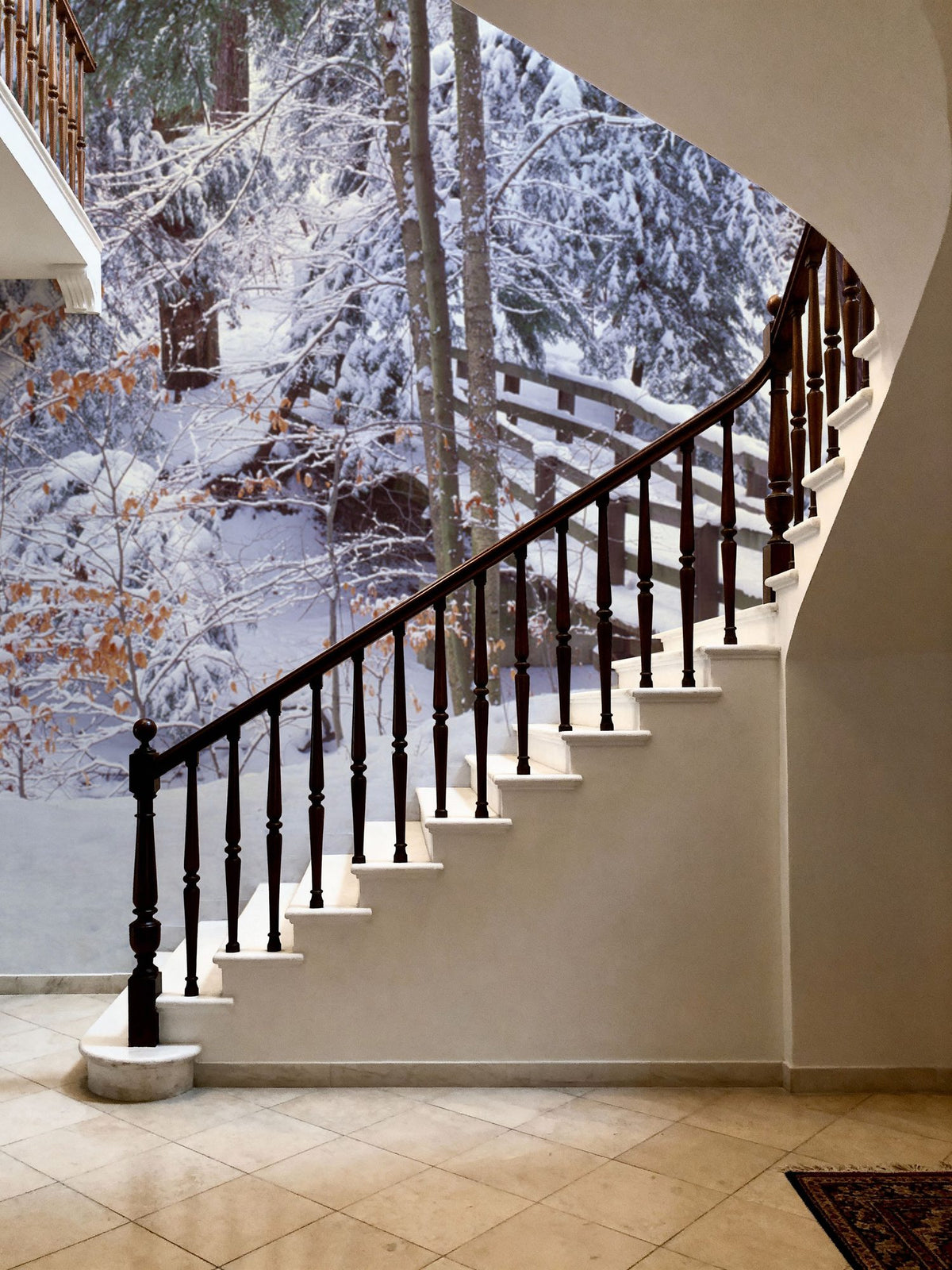 Winter's Passage Snow Mural Wallpaper - room preview 06