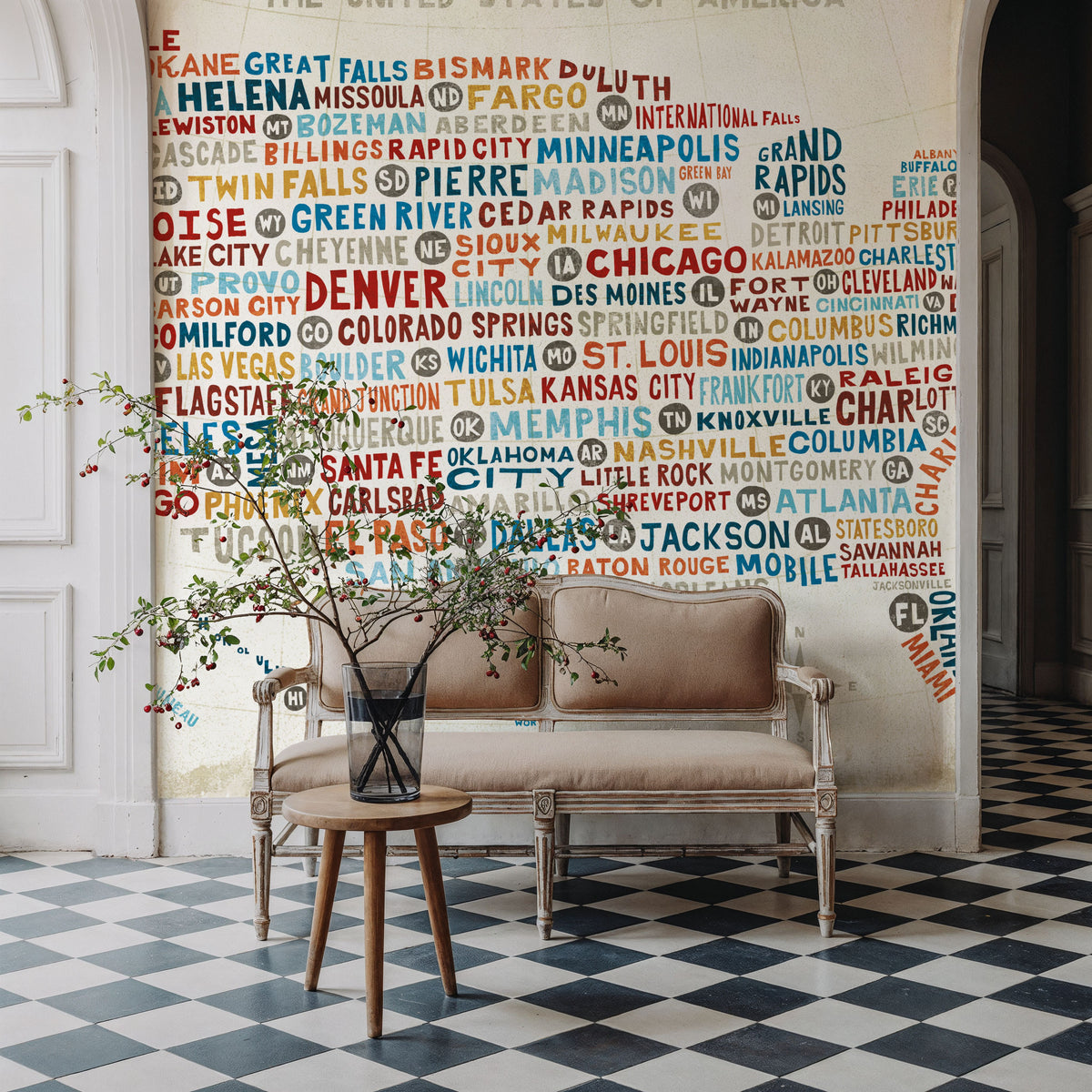 US City Map Mural Wallpaper - room preview 06