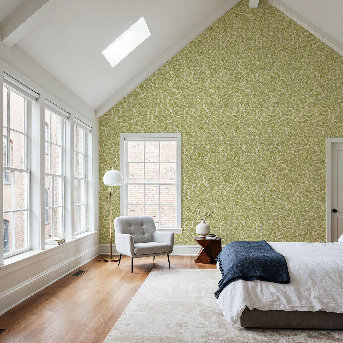 Hydrangea, Fresh Green Mural Wallpaper - room preview 06