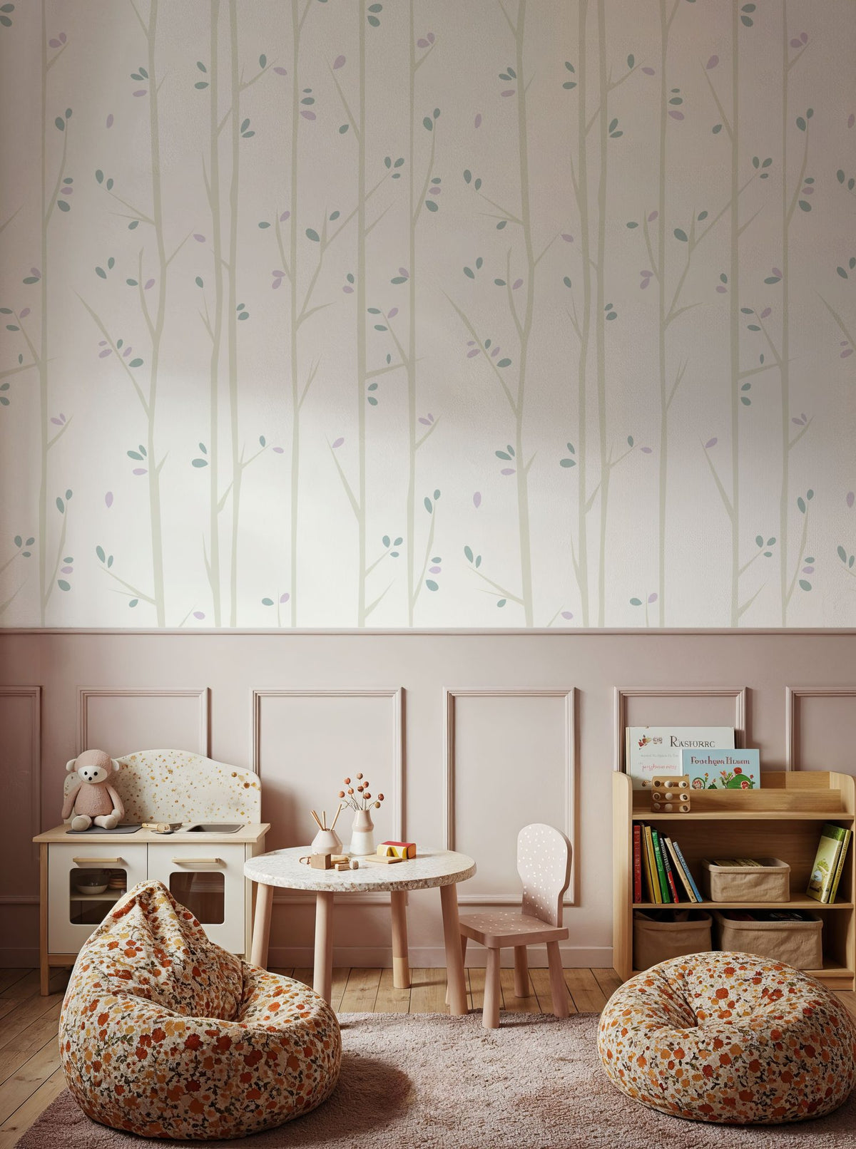 Thin Spring Trees Mural Wallpaper - room preview 06