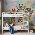 Giraffes - Cute Baby Animals Series Mural Wallpaper - room preview 06