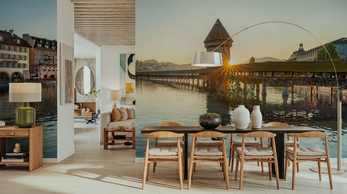 Lucerne Sunrise Mural Wallpaper - room preview 06