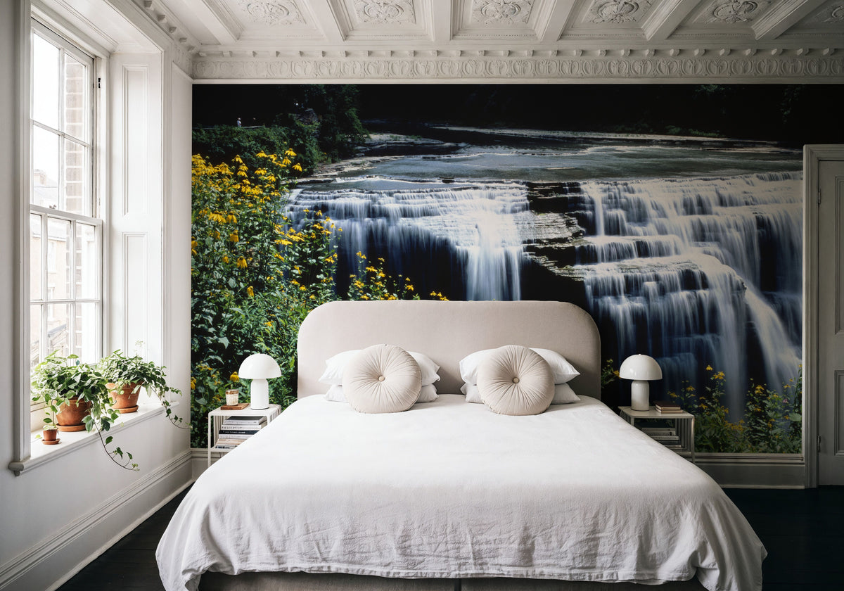 Waterfall Bloom Mural Wallpaper - room preview 06