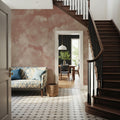 Painted Dreamy Clouds, Dusty Rose Mural Wallpaper - room preview 06